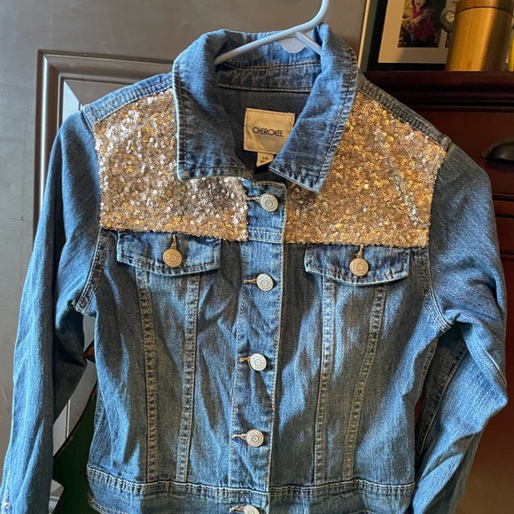 Cherokee Denim Jacket with sequins - Picture 1 of 4